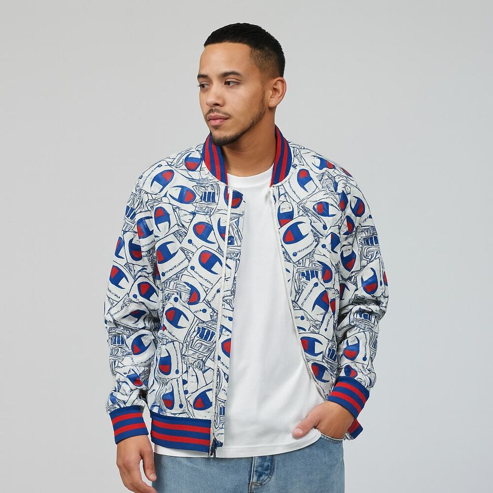 Champion logo zip Baseball‎ jacket windbreaker long sleeve lightweight collared